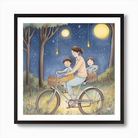 Night On A Bike Art Print