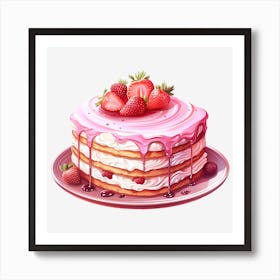 Strawberry Cake 5 Art Print