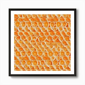 Orange And White Pattern Art Print