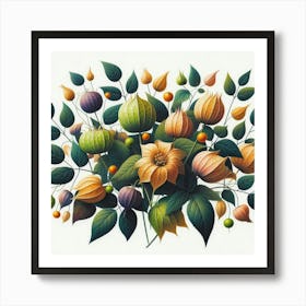 Scandinavian Art, Physalis berries Art Print