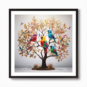 Birds In The Tree Art Print