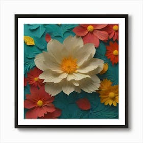 Paper Flower Art 2 Art Print