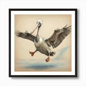 Pelican In Flight 5 Art Print