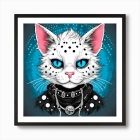 Punk Cat Portrait Art Print