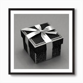 Black And Silver Gift Box Art Print