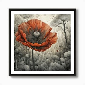 poppy blossom Art Print