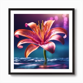 Lily In Water Art Print