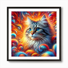 Feline Cat Creative Artwork Illustration 186 Art Print