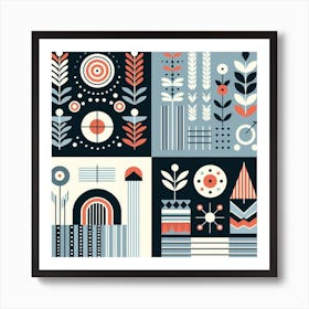 Scandinavian style, Four elements 1 Art Print