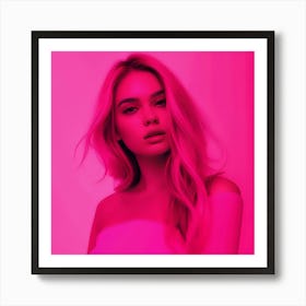 Pink Girl Posing Art Print