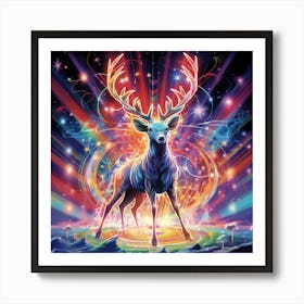 Deer splash 1 Art Print