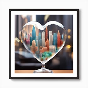 Heart Shaped Cityscape Art Print