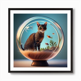 Cat In A Glass Ball 10 Art Print