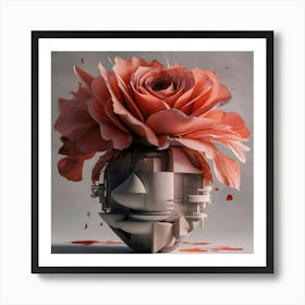 Rose In A Vase Art Print