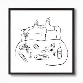 Dinner With A Friend Square Art Print