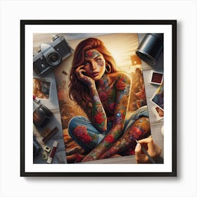 Tattooed Girl Art Print