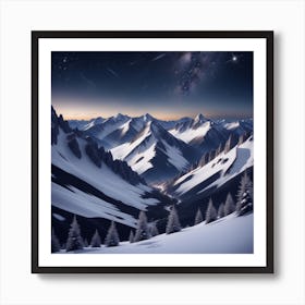 Night Sky In The Mountains Art Print