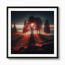 Sunset In The Forest 66 Art Print