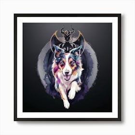 Dog With A Demon Art Print