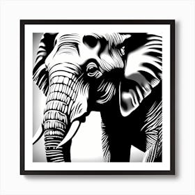 Elephant Vector Illustration, 1363 Art Print