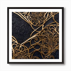 Gold And Black Art Print