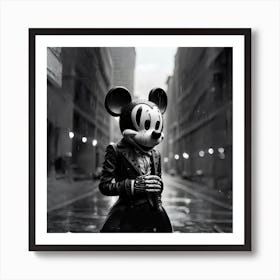 Mickey Mouse In The Rain Art Print