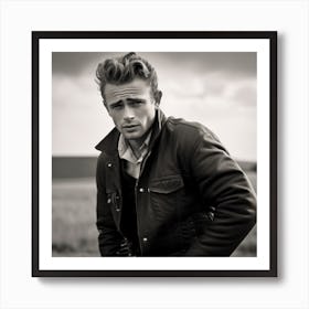 Black And White Photograph Of James Dean Art Print