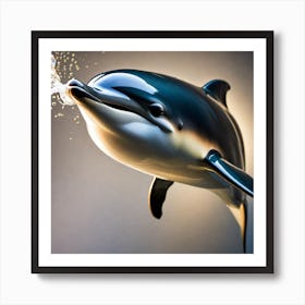 Dolphin Splashing Water Art Print