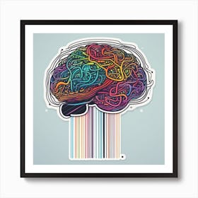 Barcode Brain Art Print