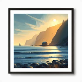 Sunset By The Sea Art Print