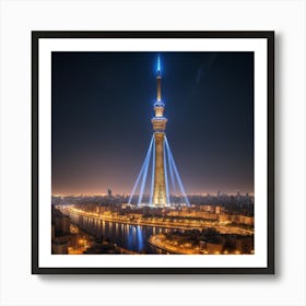 cairo Tower At Night Art Print