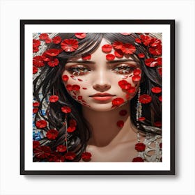 Sad mosaic Woman 1 Art Print