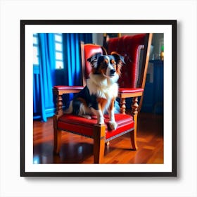 Dog In A Chair Art Print