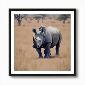 Rhino In The Savannah Art Print