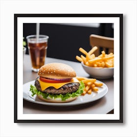 Hamburger And Fries 8 Art Print