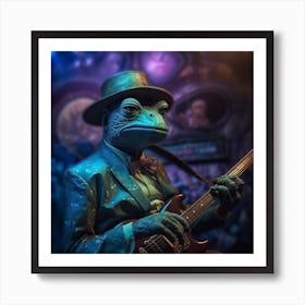 Frog with the Blues Art Print