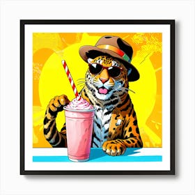 Tiger Drink 1 Art Print