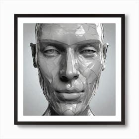 Abstract Human Face Art Print