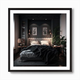 Black And White Bedroom Art Print