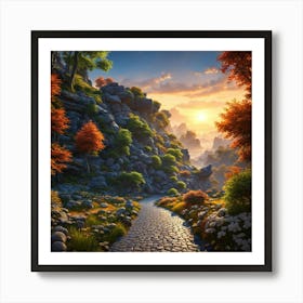 Rock path Art Print