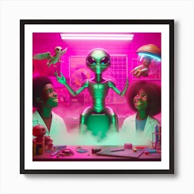 Aliens In The Lab 1 Art Print