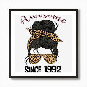 30 Year Old Awesome Since 1992 30th Birthday Woman And Girl 1 Art Print