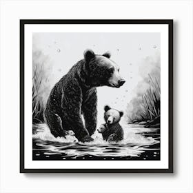 Bear Cubs Art Print