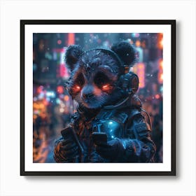 Cyberpunk Raccoon Art Print