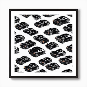 Black And White Cars 3 Art Print