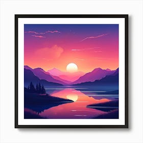 Sunset In The Mountains 2 Art Print