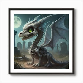 Skeleton Dragon Art Print