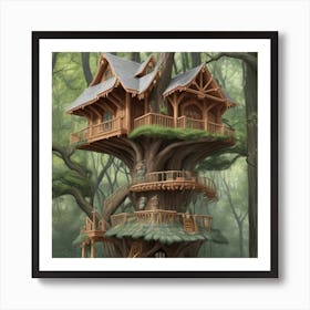 A stunning tree house that is distinctive in its architecture 9 Art Print