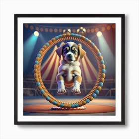 Circus Puppy (Series) Acrobat Art Print
