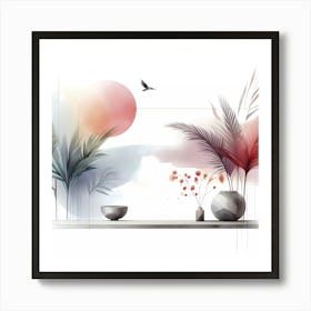 Vases And Flowers Art Print